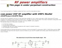 Low power VHF RF amplifier
