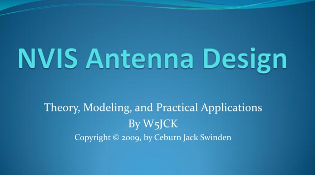 Snapshot of NVIS antenna design theory, modeling, and practical applications showing the key part of the resource