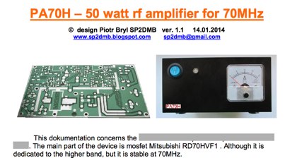 50W Power Amplifier for 70 MHz