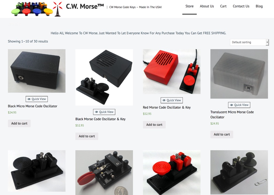 CW Morse Code Keys Micro Navy Style Morse Code Key with 1/4″ Anodized  Aluminum Base, Black and Red 建築、建設用