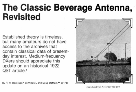 The Classic Beverage Antenna Revisited