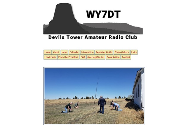 Snapshot of Devils Tower Amateur Radio Club showing the key part of the resource