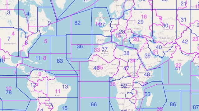 Snapshot of CQ Zone, ITU Zone and Maidenhead Locator to your leaflet maps showing the key part of the resource