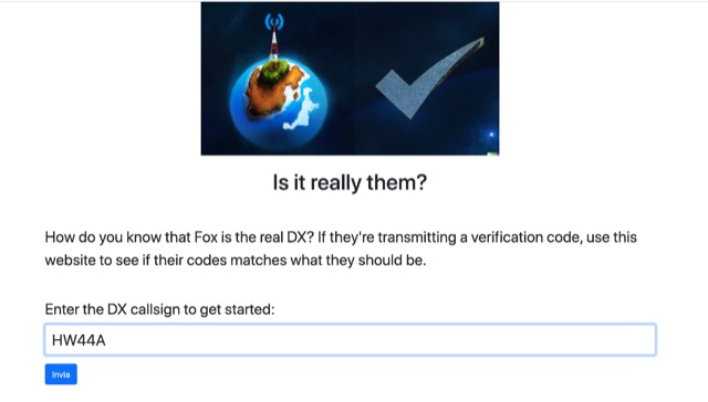 Snapshot of SuperFox Code Verification Site showing the key part of the resource