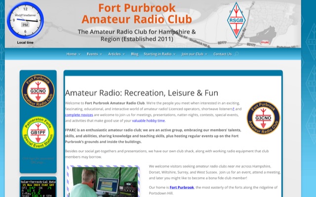 Snapshot of Fort Purbrook Amateur Radio Club showing the key part of the resource