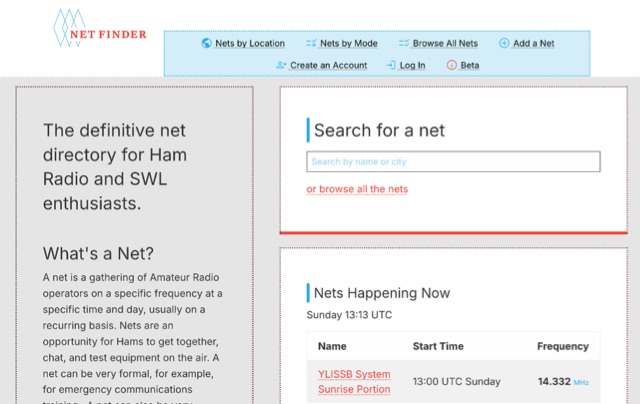 Snapshot of Net Finder showing the key part of the resource