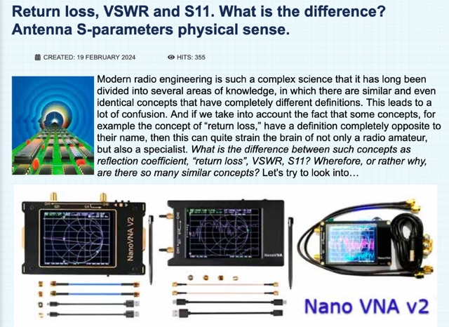 Snapshot of Understanding Return Loss, VSWR, and S11 showing the key part of the resource