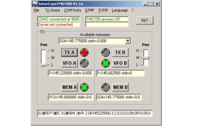 Snapshot of Intercom for KENWOOD TMD700 showing the key part of the resource