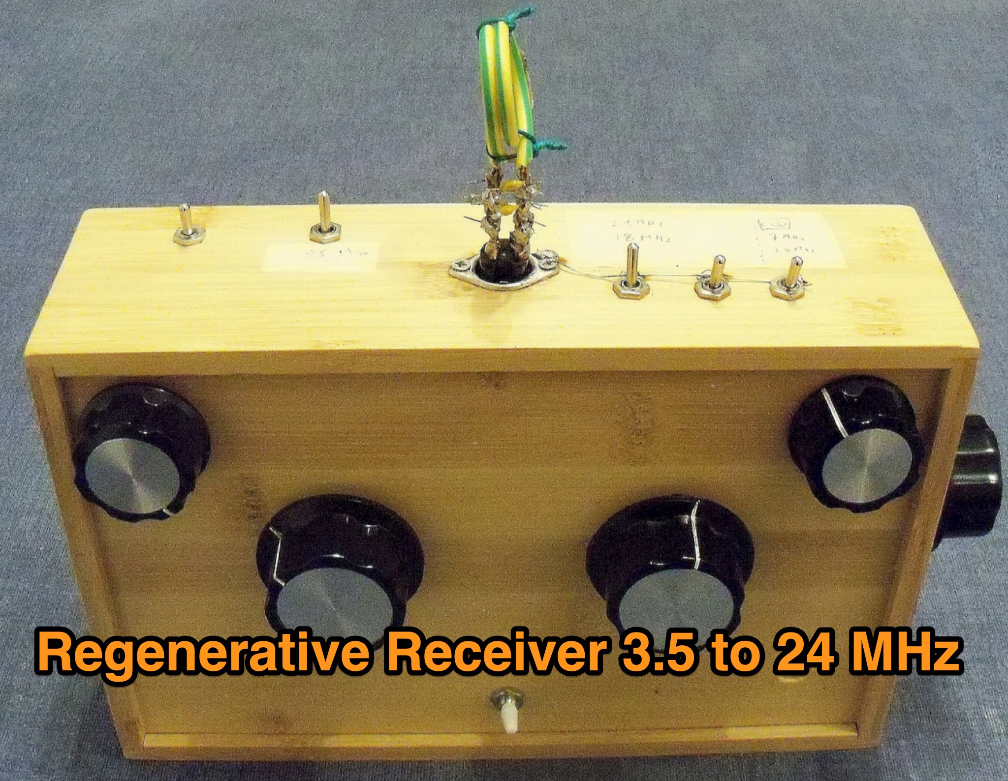 Snapshot of Regenerative Receiver 3.5 to 24 MHz  showing the key part of the resource