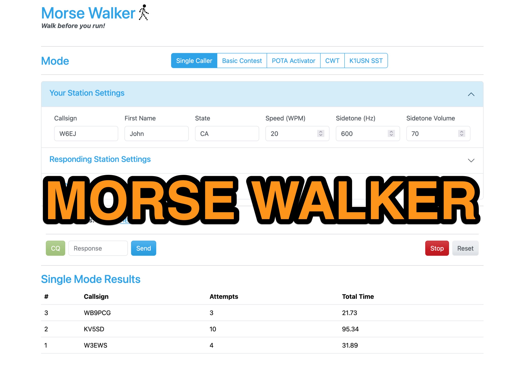 Snapshot of Morse Walker showing the key part of the resource