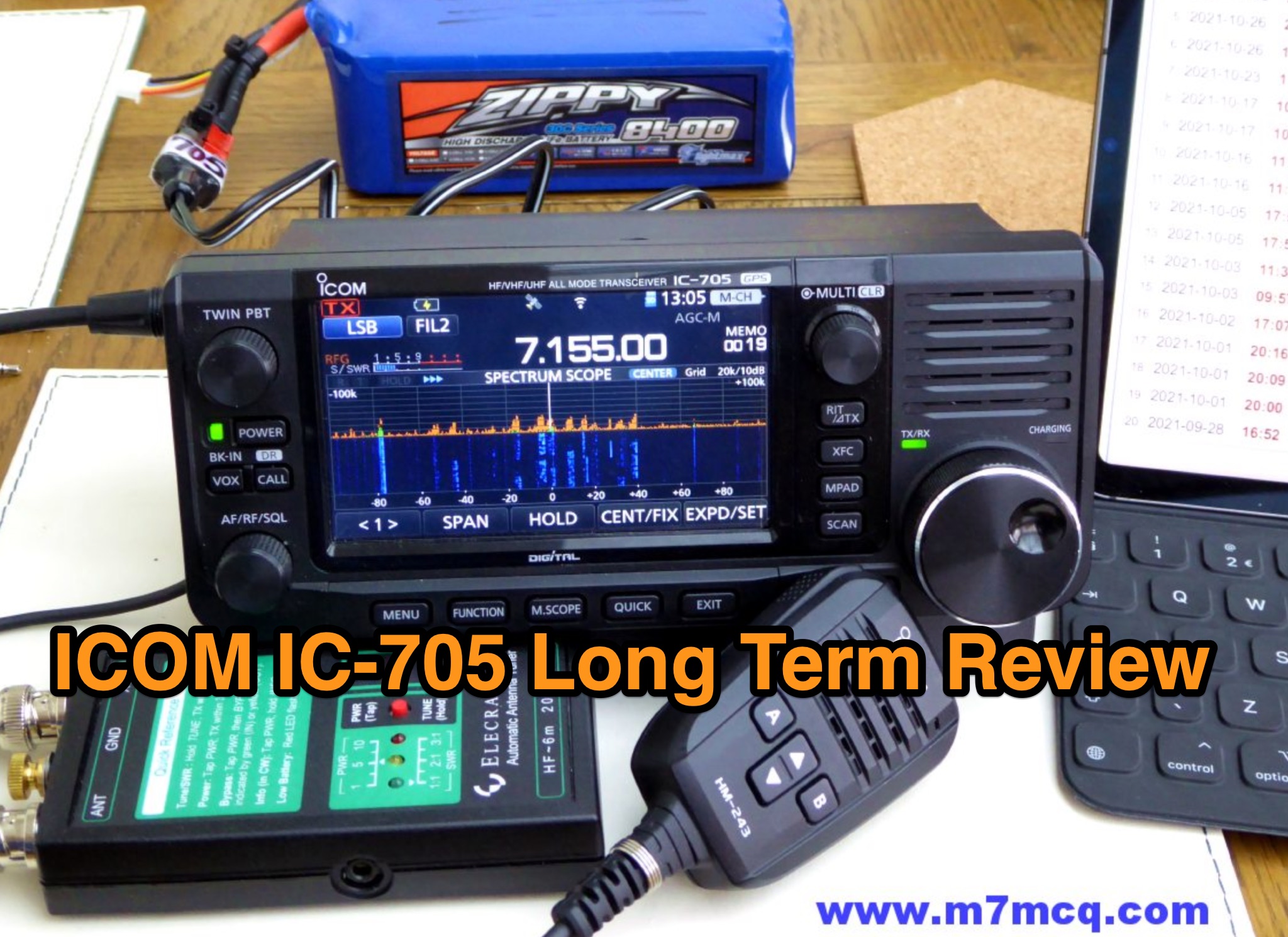 Snapshot of ICOM IC-705 Long Term Review showing the key part of the resource