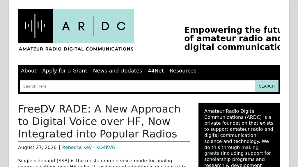 FreeDV RADE: Digital Voice for HF with Enhanced Speech Quality