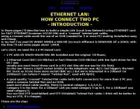 How to easy-build a Ethernet LAN with two PC