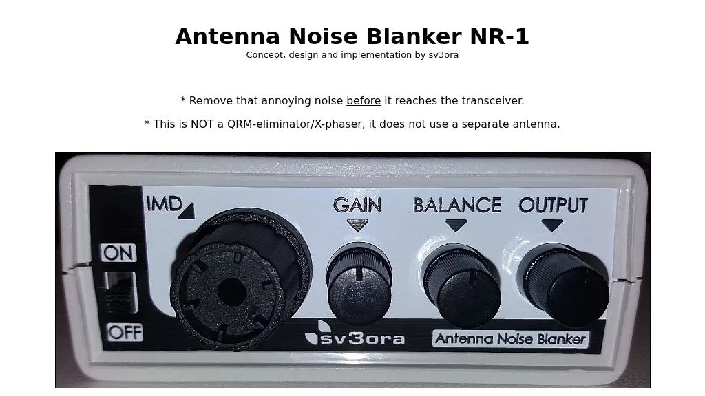 Antenna Noise Blanker NR-1