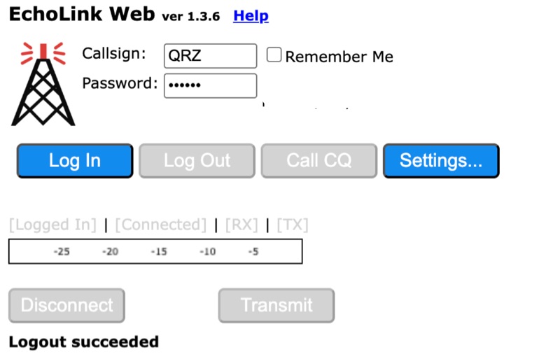 EchoLink Web Application for Licensed Amateur Radio Operators