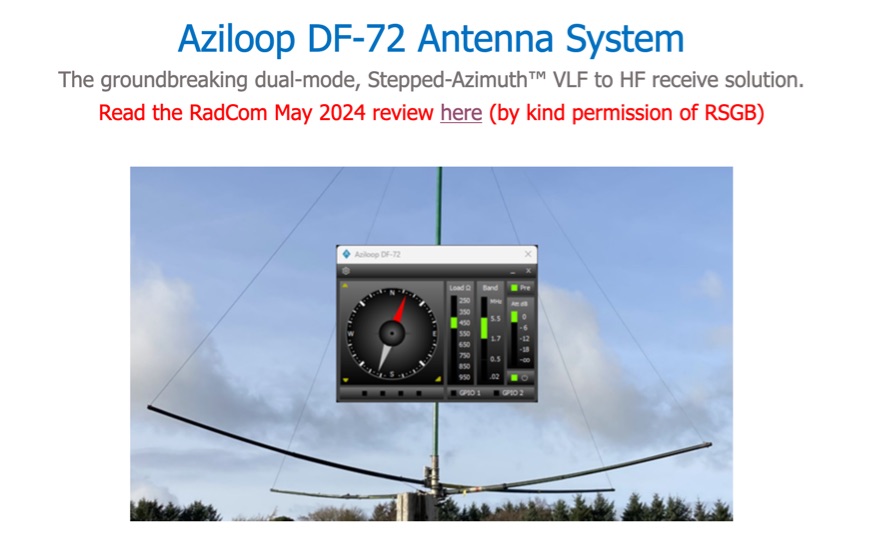 Aziloop DF-72 Antenna System for VLF to HF Reception